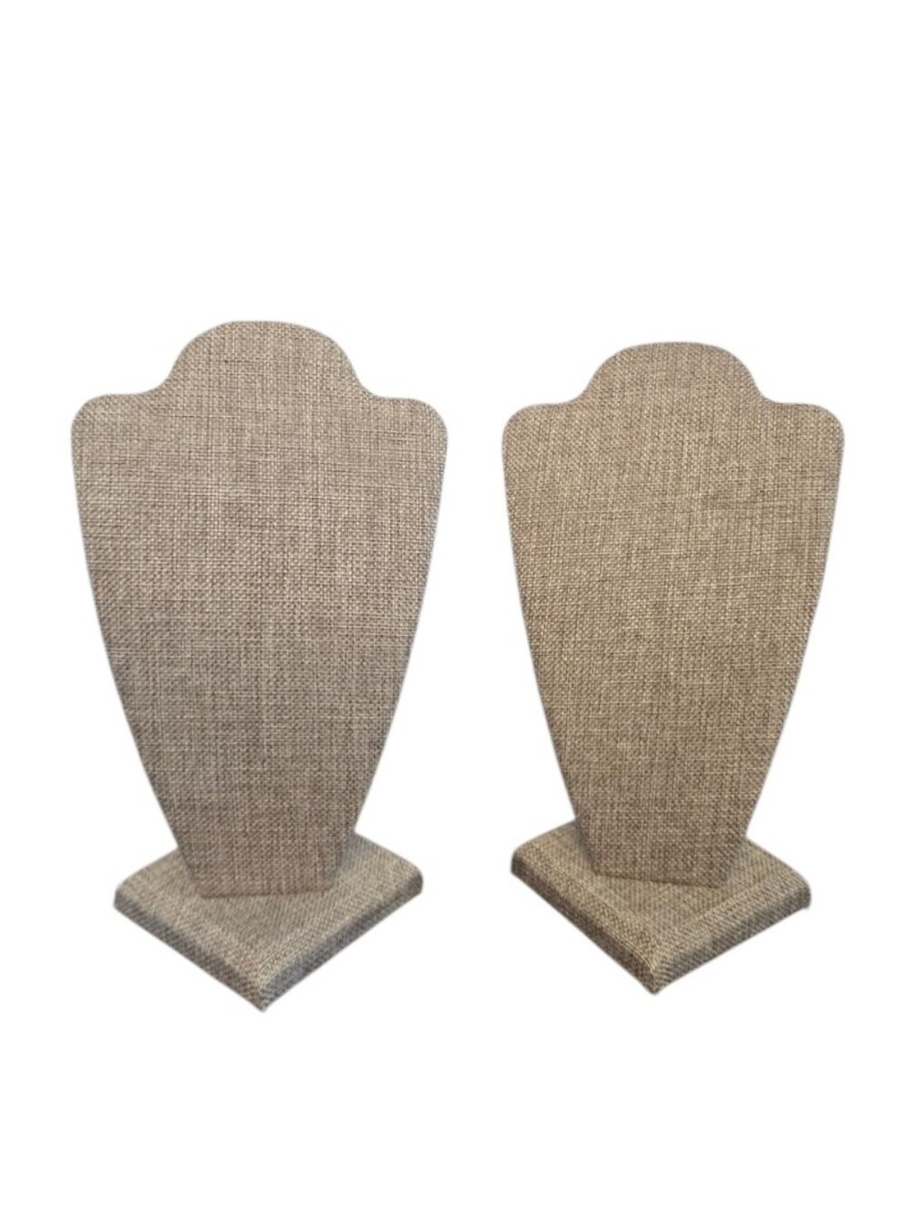 Mooca Brand Tan Textured Burlap Jewelry Display Stands Set Of 2